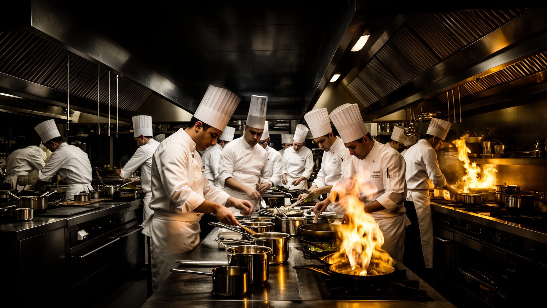 Professional chef brigade